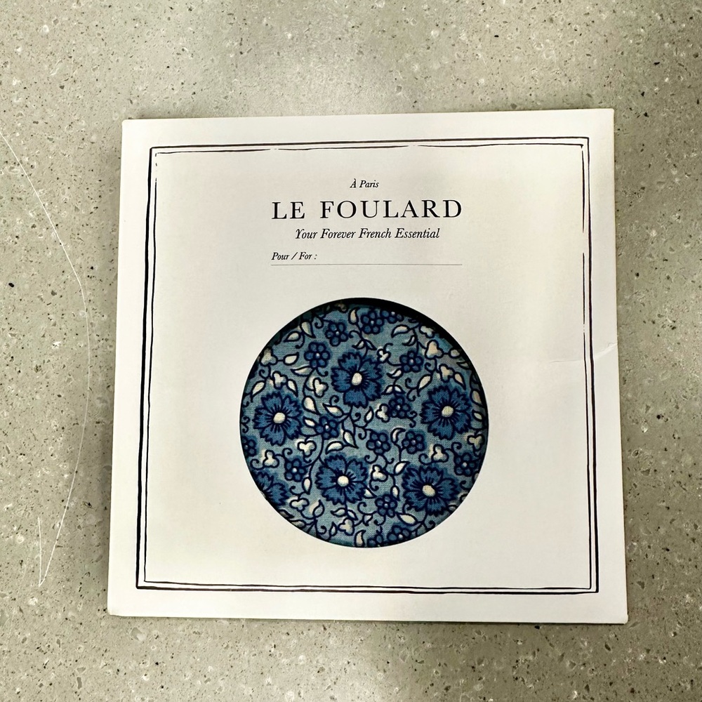 Sezane Le Foulard Blue Floral Scarf NEW